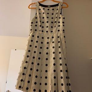 Eva Franco cream and black polka dot fit and flare
